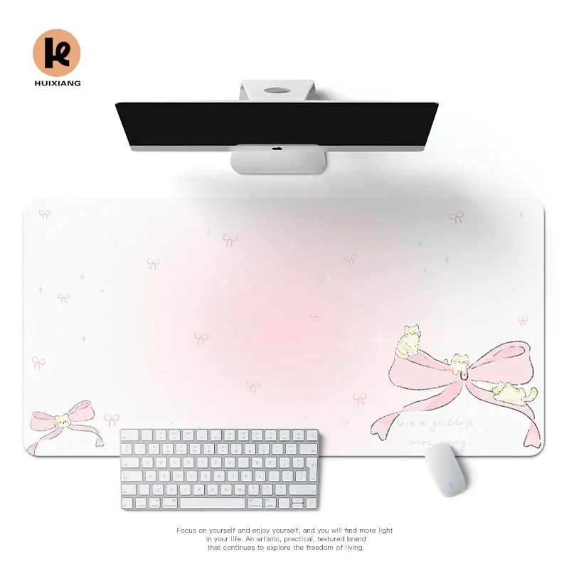 Mouse Pad Blank Sublimation - Simple Korean Bow Pu Leather Mousepad