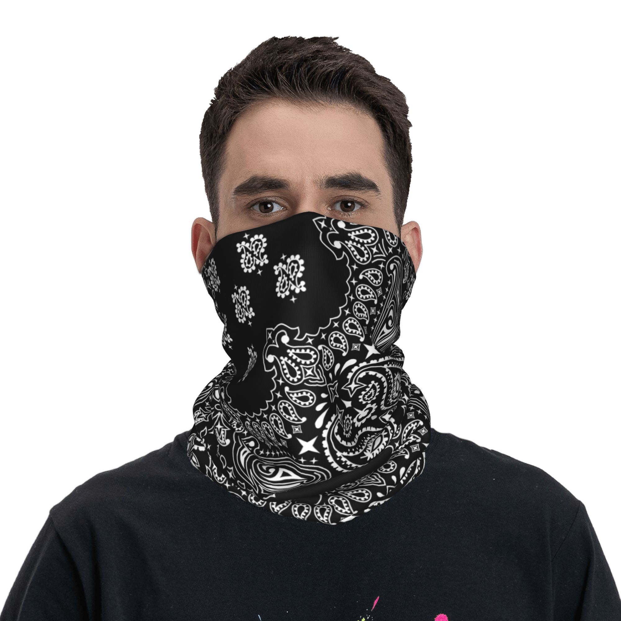 Custom Black And White Paisley - Bandana Blank White 评论和价格