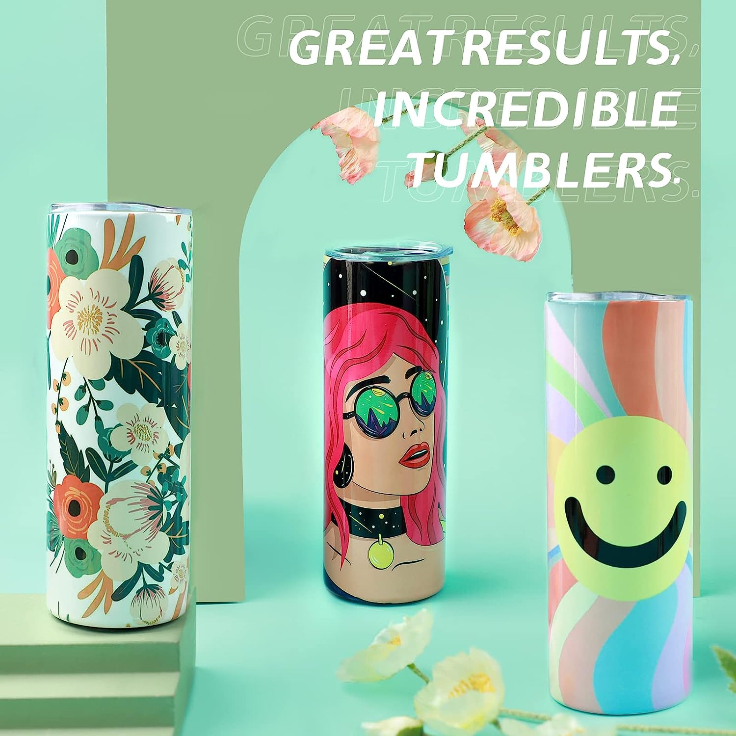 HTVRONT 8pcs Stainless 20 OZ S - Sublimation Mug White 评论和价格