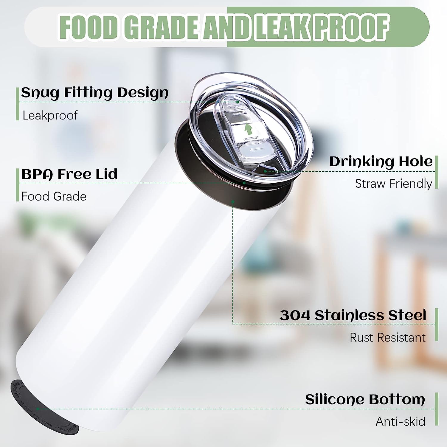 HTVRONT 8pcs Stainless 20 OZ S - Sublimation Mug White 评论和价格