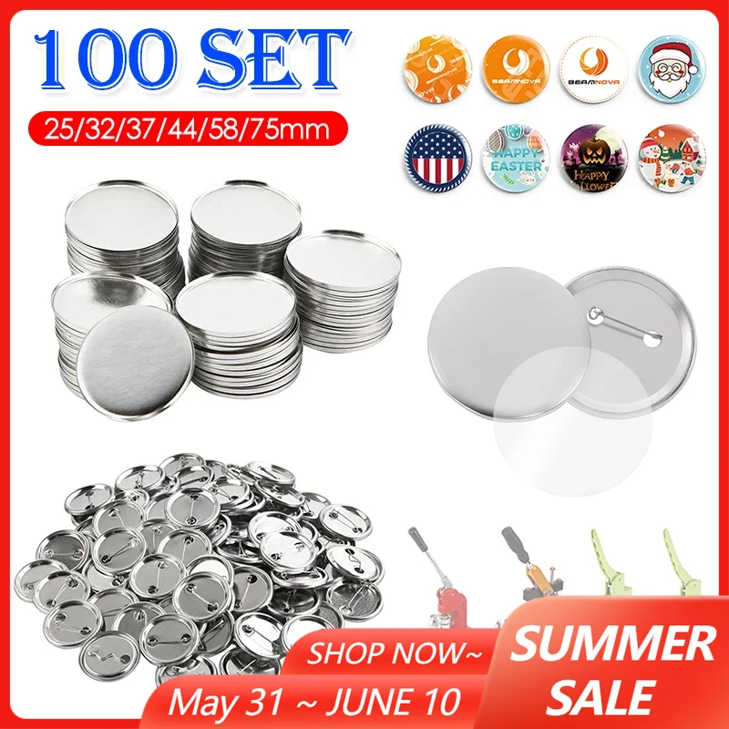 100Set Blank Badge Pin Button  - Button Badge Blank 评论和价格