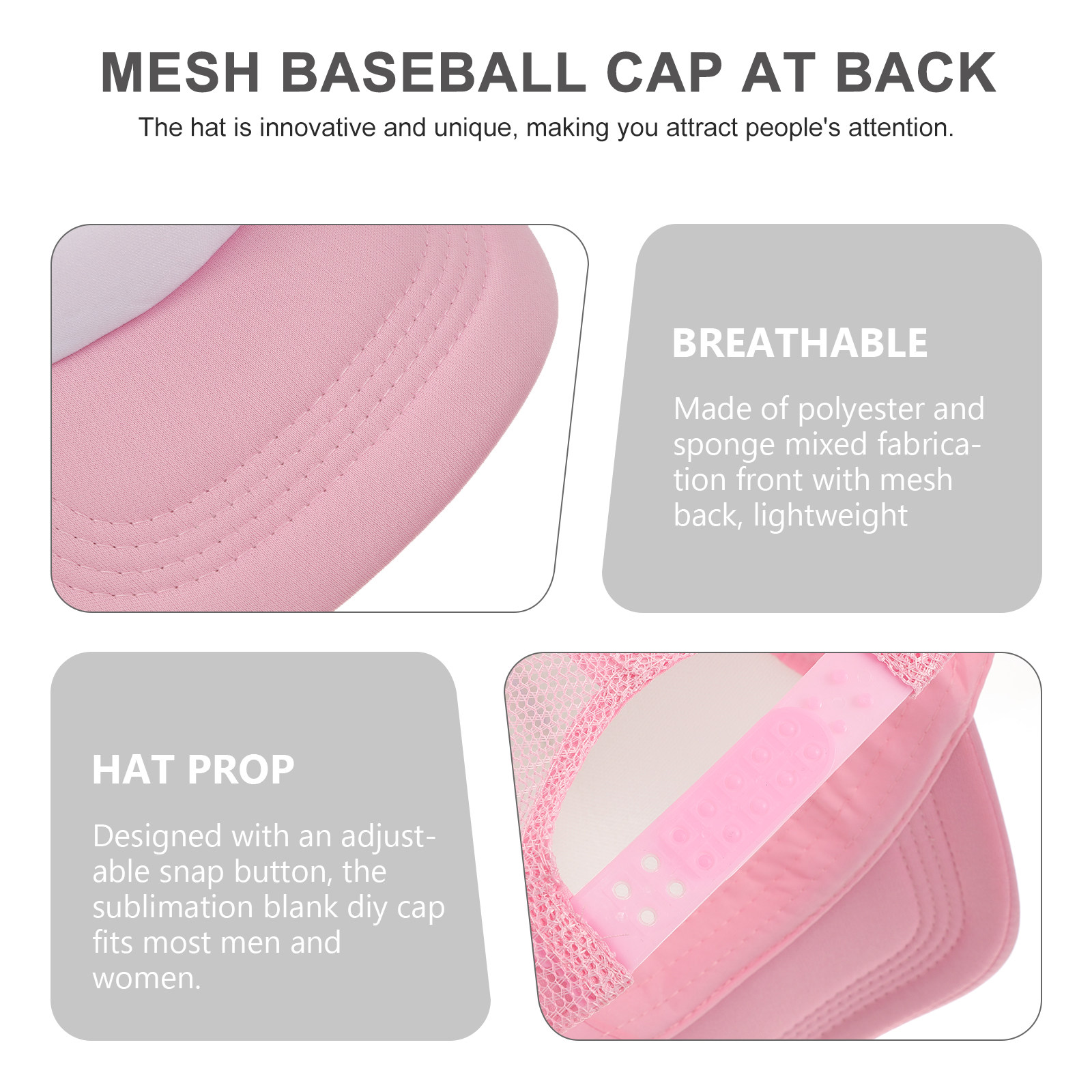 10Pcs Blank Mesh Baseball Caps - Hat Sublimation Blank 评论和价格