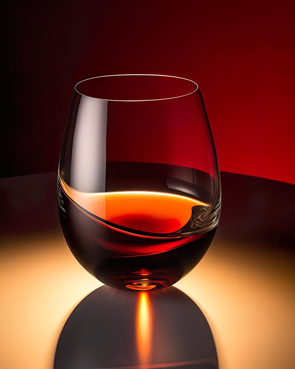 Stemless Wine Glasses Set of 4 - Tumbler 20Oz White 评论和价格