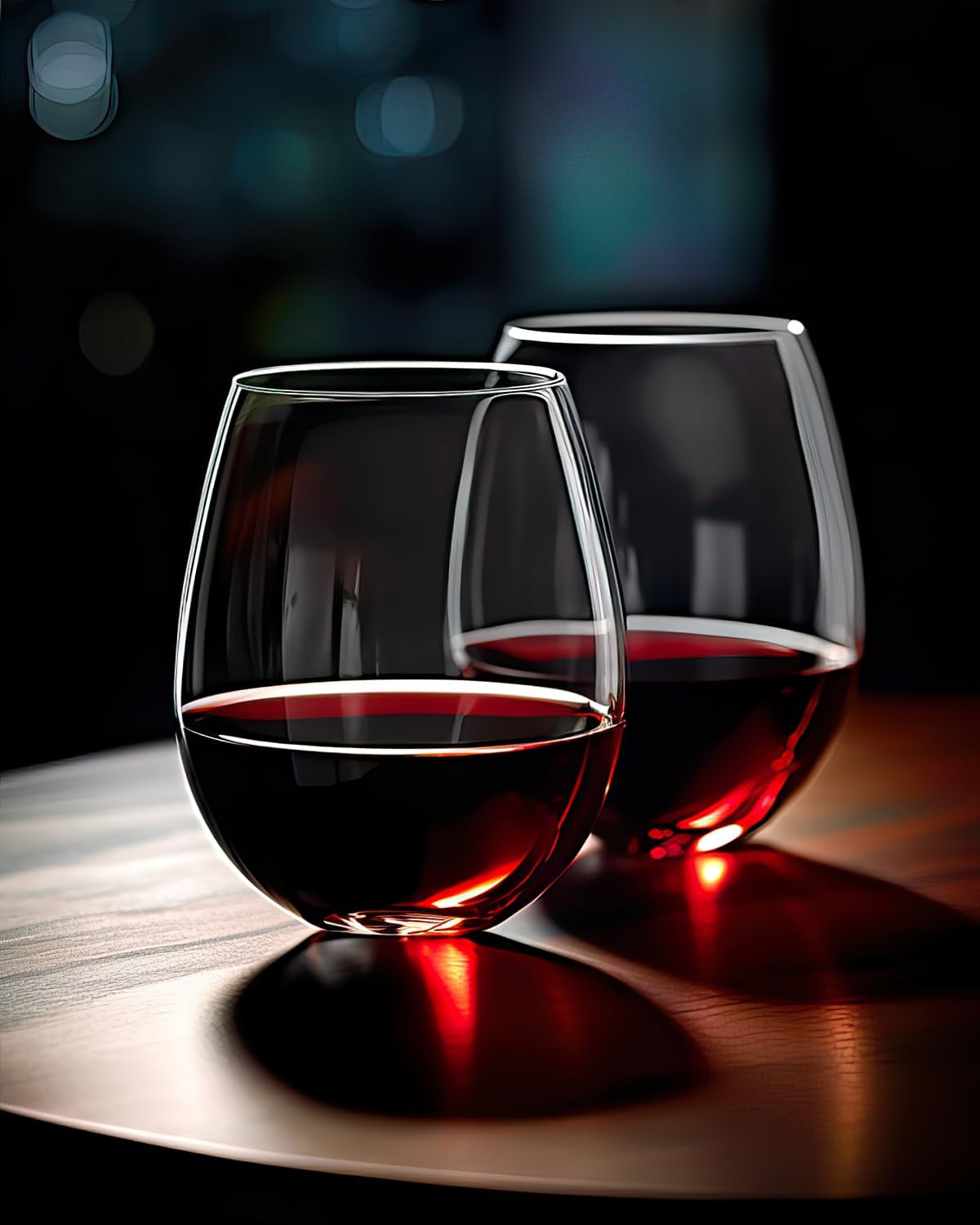 Stemless Wine Glasses Set of 4 - Tumbler 20Oz White 评论和价格