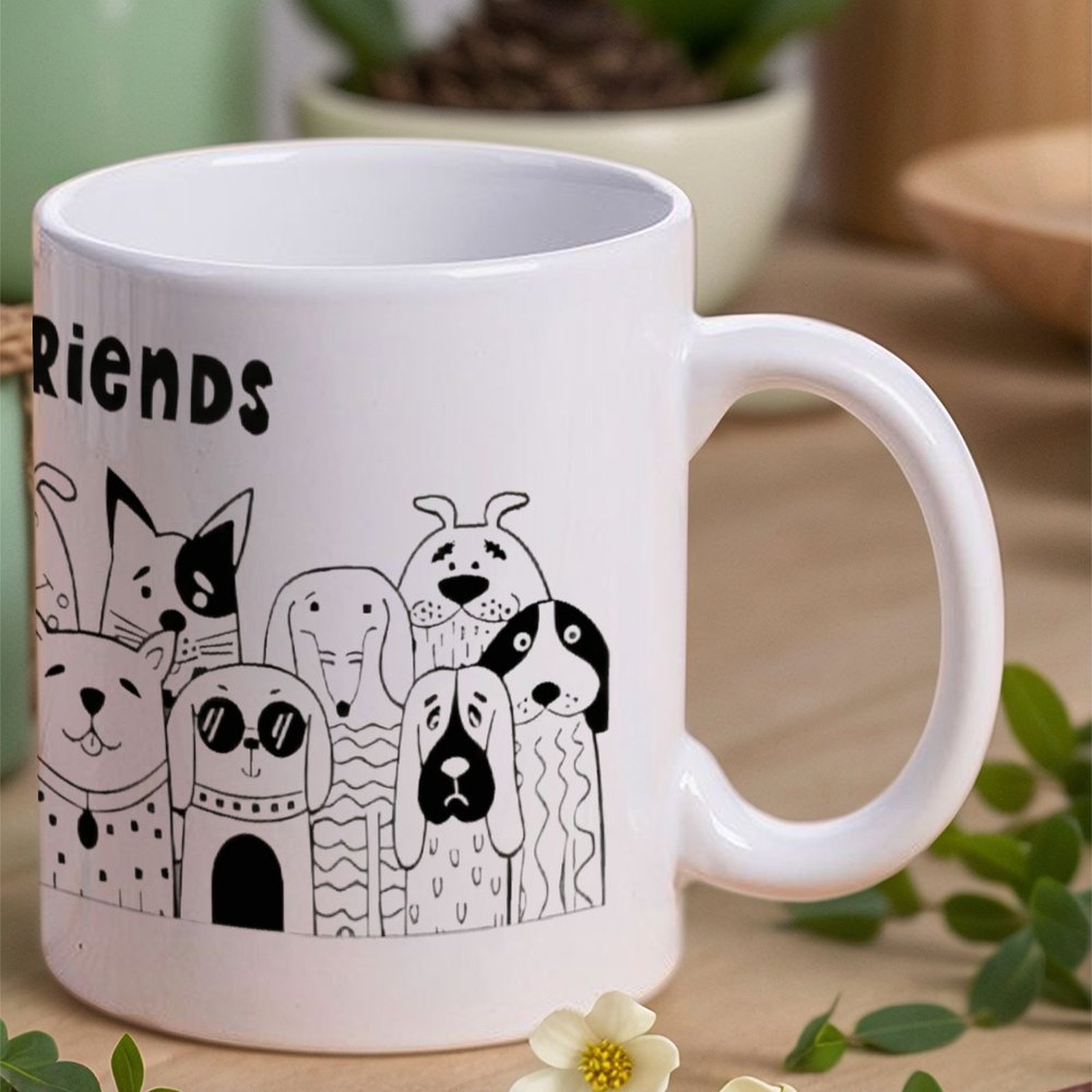 Illustration Of Dogs With The  - Sublimation Mug White 评论和价格